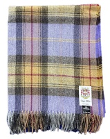 Pure lambswool tartan style check throw